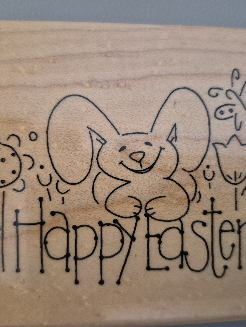 Happy Easter Bunny Wood Wall Art - Neutral Beige